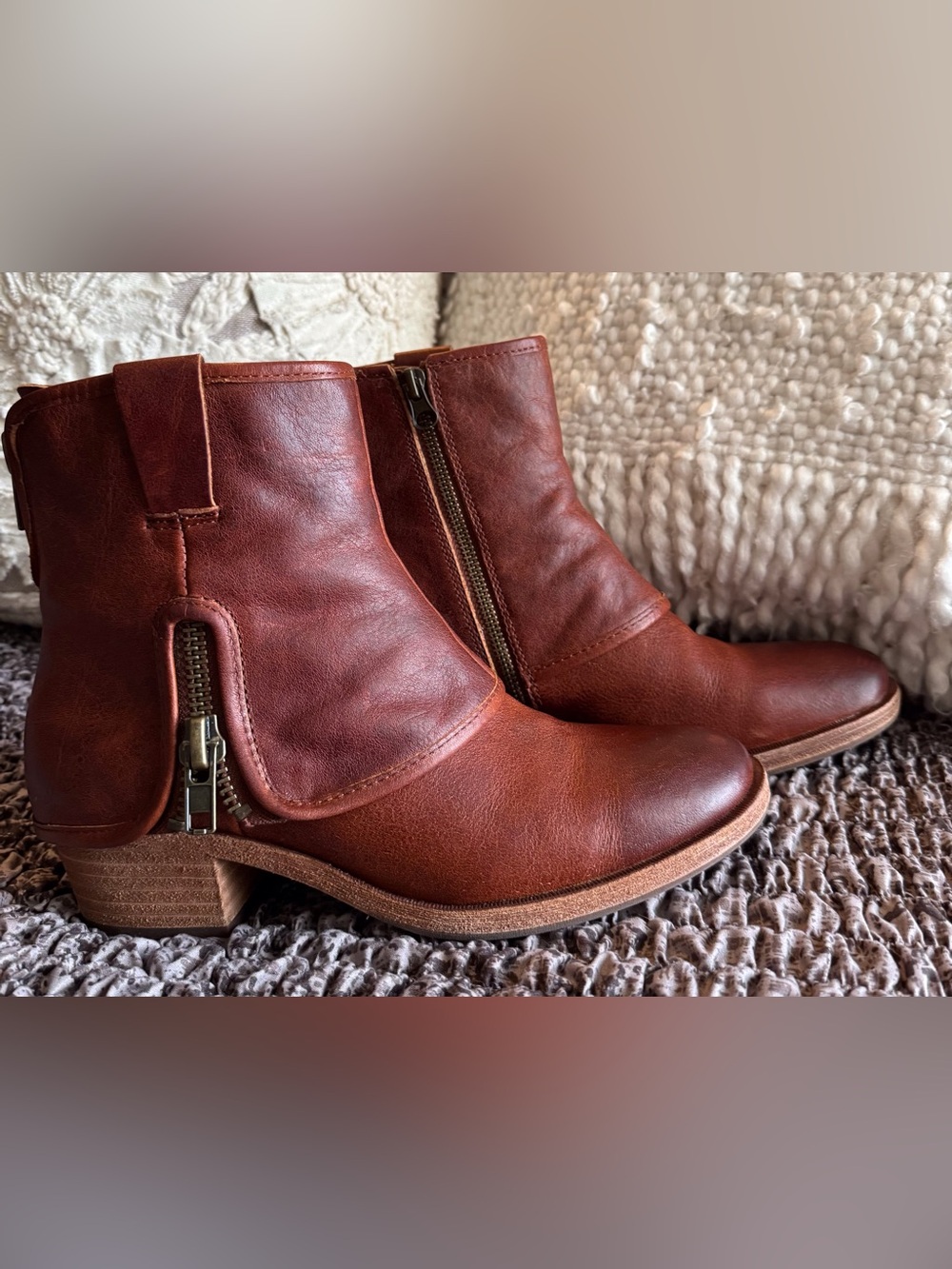 Gorgeous Kork-Ease Kalista Leather Zip Boots Tan Rum (Brown) Women’s 8M - Picture 2 of 7